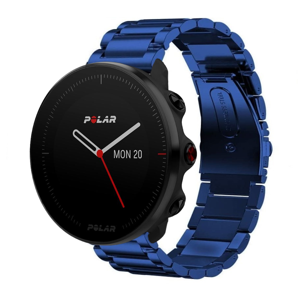 Strap-it® Strap-it Polar Vantage M Stahlarmband (Blau)