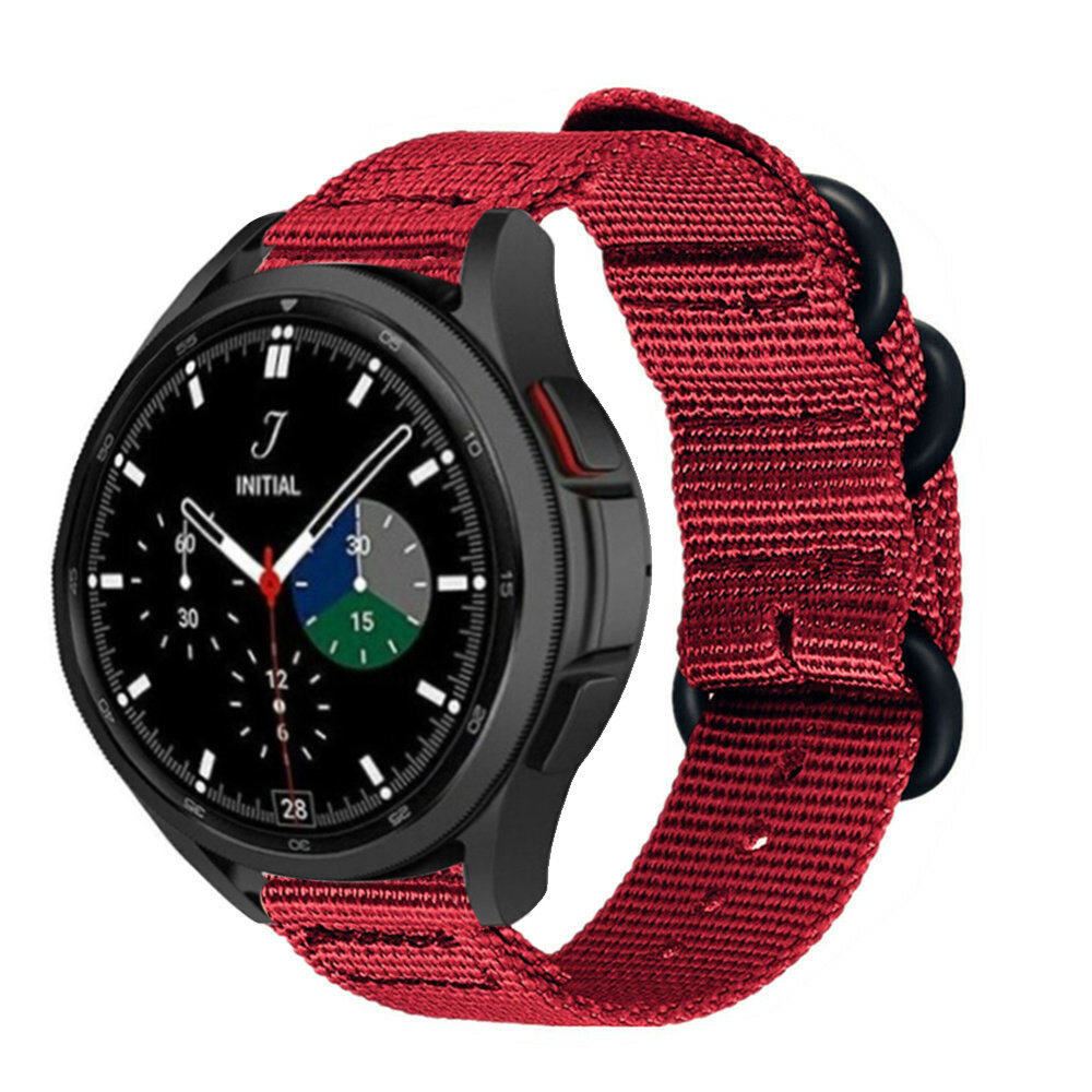 Strap-it® Strap-it Samsung Galaxy Watch 4 Classic 42mm Nylon-Schnallenband (Rot) Strap-it® Strap-it Samsung Galaxy Watch 4 Classic 42mm Nylon-Schnallenband (Rot)