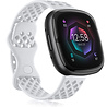 Strap-it® Strap-it Fitbit Sense 2 Silikonarmband mit Löchern (Weiß) Strap-it® Strap-it Fitbit Sense 2 Silikonarmband mit Löchern (Weiß)