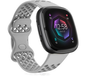 Strap-it® Fitbit Sense 2 Silikonarmband mit Löchern (Grau) Strap-it® Fitbit Sense 2 Silikonarmband mit Löchern (Grau)