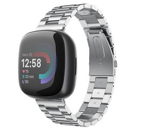 Strap-it® Fitbit Versa 4 Stahlarmband (Silber)