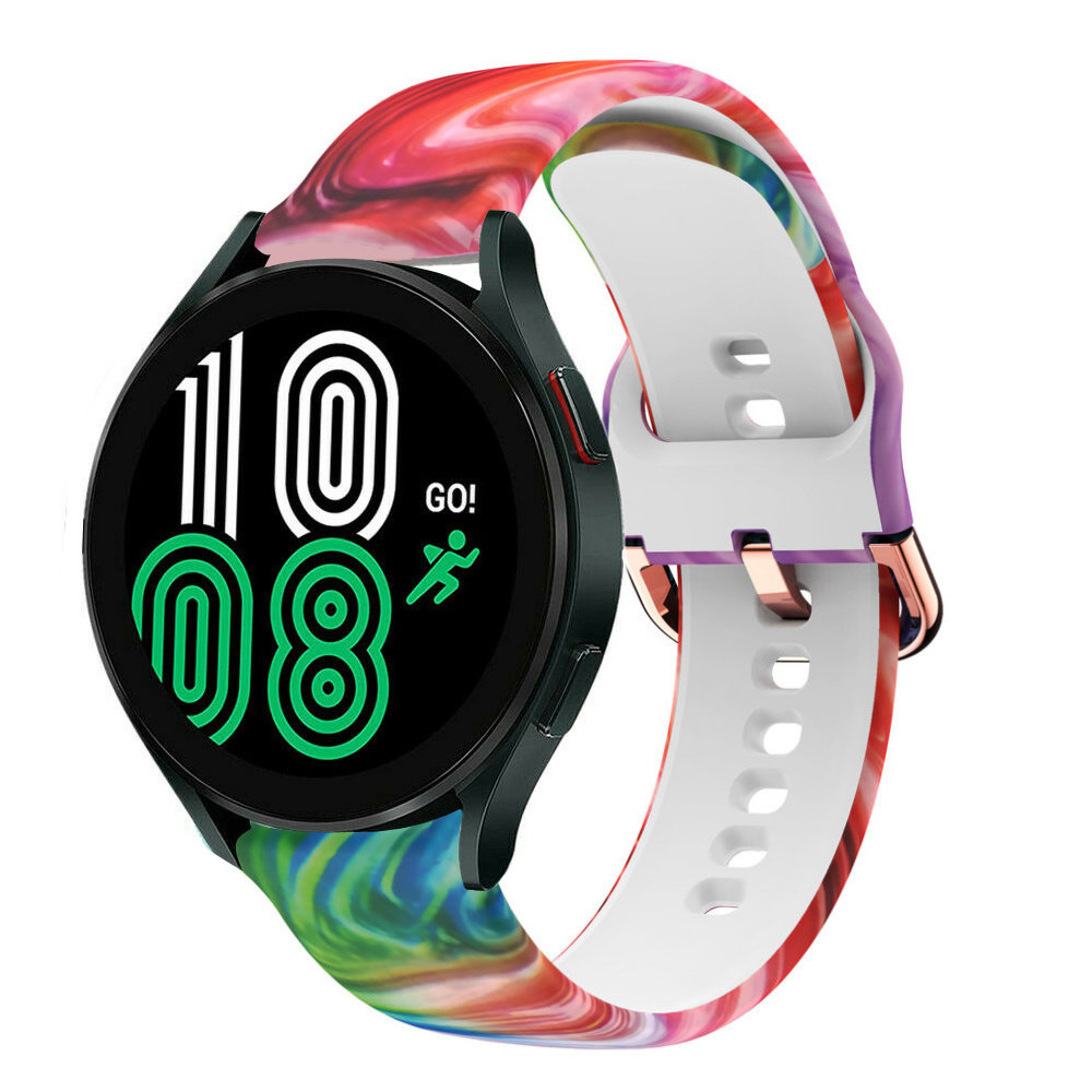 Strap-it® Strap-it Samsung Galaxy Watch 4 44mm Buntes Silikonarmband
