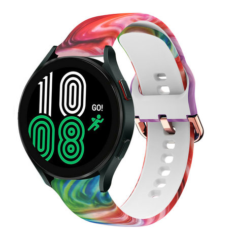 Strap-it® Strap-it Samsung Galaxy Watch 4 44mm Buntes Silikonarmband