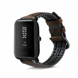 Strap-it® Xiaomi Amazfit Bip Silikon-/Lederarmband (Schwarz-Braun) Strap-it® Xiaomi Amazfit Bip Silikon-/Lederarmband (Schwarz-Braun)