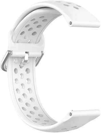 Strap-it® Strap-it Amazfit GTS 2 Silikonarmband mit Löchern (Weiß)