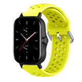 Strap-it® Amazfit GTS 2 Silikonarmband mit Löchern (Gelb)