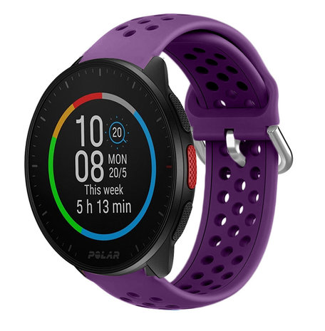 Strap-it® Strap-it Polar Pacer Silikonarmband mit Löchern (Lila)