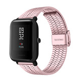 Strap-it® Xiaomi Amazfit Bip Edelstahlarmband (Rosa) Strap-it® Xiaomi Amazfit Bip Edelstahlarmband (Rosa)
