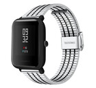 Strap-it® Strap-it Xiaomi Amazfit Bip Edelstahlarmband (Silber/Schwarz)