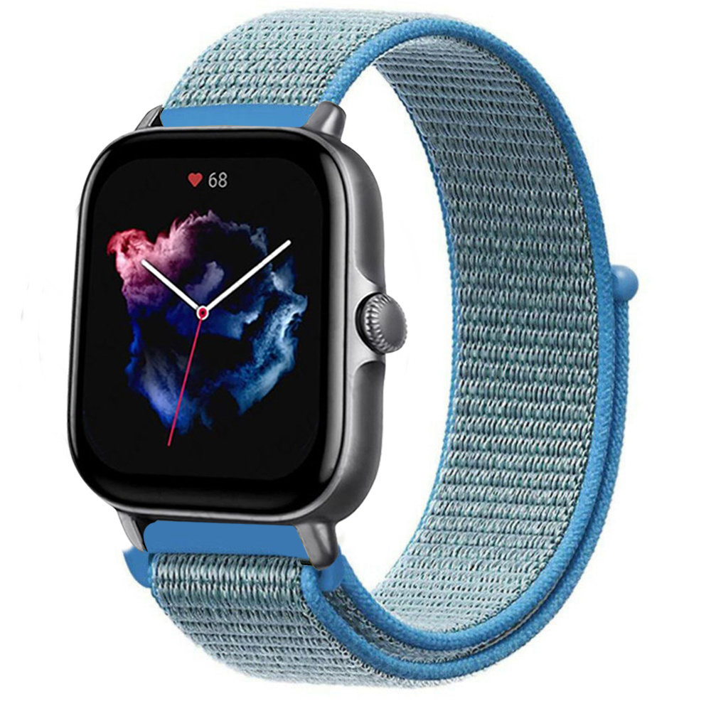 Strap-it® Strap-it Amazfit GTS 3 Nylonarmband (Blau)