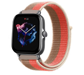 Strap-it® Amazfit GTS 3 Nylonarmband (Rosa Pomelo) Strap-it® Amazfit GTS 3 Nylonarmband (Rosa Pomelo)
