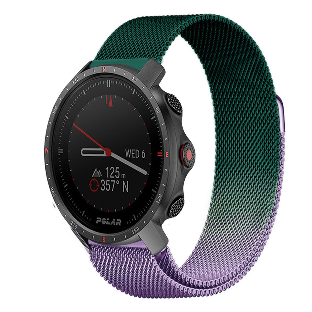 Strap-it® Strap-it Polar Grit X Pro Milanese Armband (Lila/Grün)