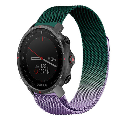 Strap-it® Strap-it Polar Grit X Pro Milanese Armband (Lila/Grün)