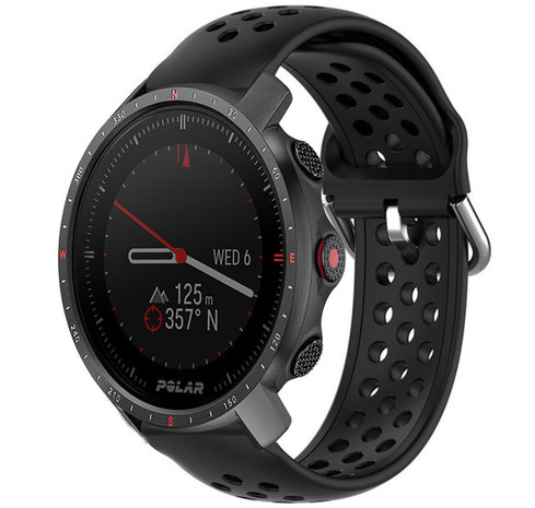Strap-it® Strap-it Polar Grit X Pro Silikonarmband mit Löchern (Schwarz)