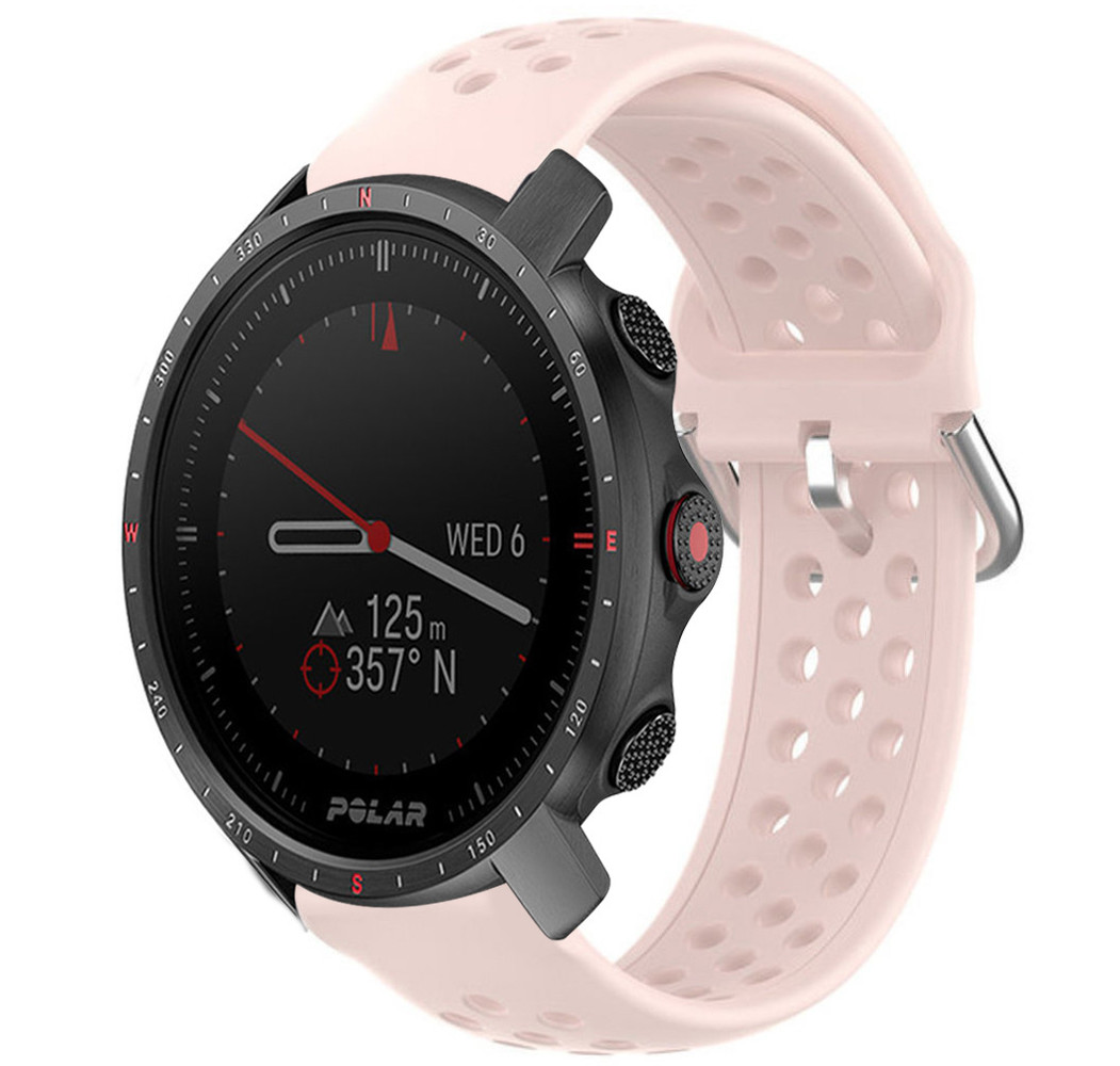 Strap-it® Strap-it Polar Grit X Pro Silikonarmband mit Löchern (Rosa)