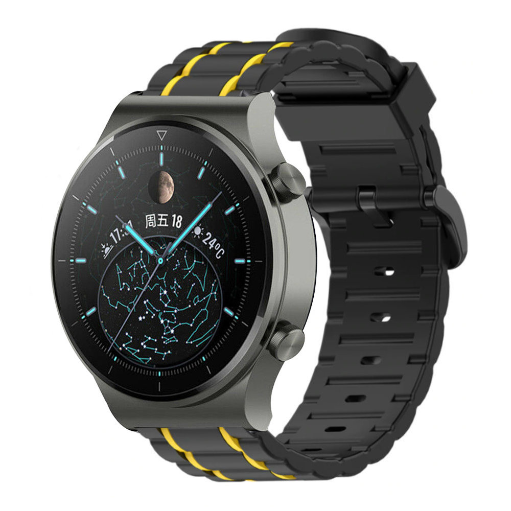 Huawei Watch GT 2 Pro Sportschnallenarmband Schwarz Gelb