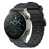 Strap-it® Strap-it Huawei Watch GT 2 Pro Sportschnallenarmband (Schwarz/Blau) Strap-it® Strap-it Huawei Watch GT 2 Pro Sportschnallenarmband (Schwarz/Blau)