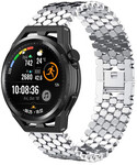 Strap-it® Strap-it Huawei Watch GT Runner Stahlarmband Fisch (Silber)