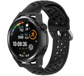 Strap-it® Huawei Watch GT Runner Silikonarmband mit Löchern (Schwarz) Strap-it® Huawei Watch GT Runner Silikonarmband mit Löchern (Schwarz)