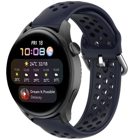 Strap-it® Strap-it Huawei Watch 3 (Pro) Silikonarmband mit Löchern (Dunkelblau) Strap-it® Strap-it Huawei Watch 3 (Pro) Silikonarmband mit Löchern (Dunkelblau)