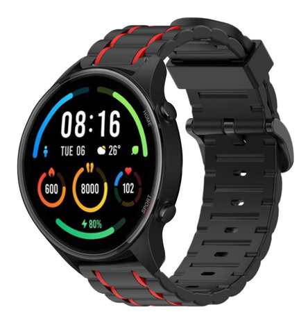Xiaomi Mi Watch Sportschnallenarmband Schwarz Rot Smartwatcharmbaender