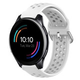 Strap-it® OnePlus Watch Silikonarmband mit Löchern (Weiß)