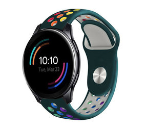 Strap-it® OnePlus Watch Sportarmband (Tannengrün/Bunt)