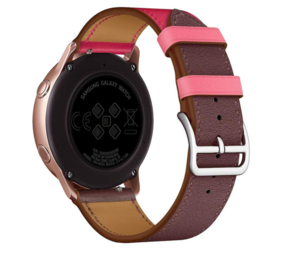 Strap-it® OnePlus Watch Lederarmband (Hellrosa/Rotbraun)