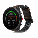 Strap-it® Polar Vantage M Silikon-/Lederarmband (Schwarz/Braun) Strap-it® Polar Vantage M Silikon-/Lederarmband (Schwarz/Braun)