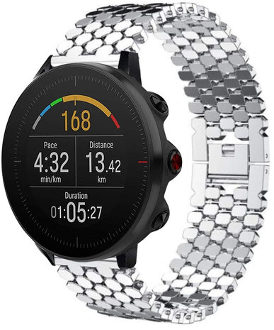 Strap-it® Strap-it Polar Vantage M Stahl Fischarmband (Silber)
