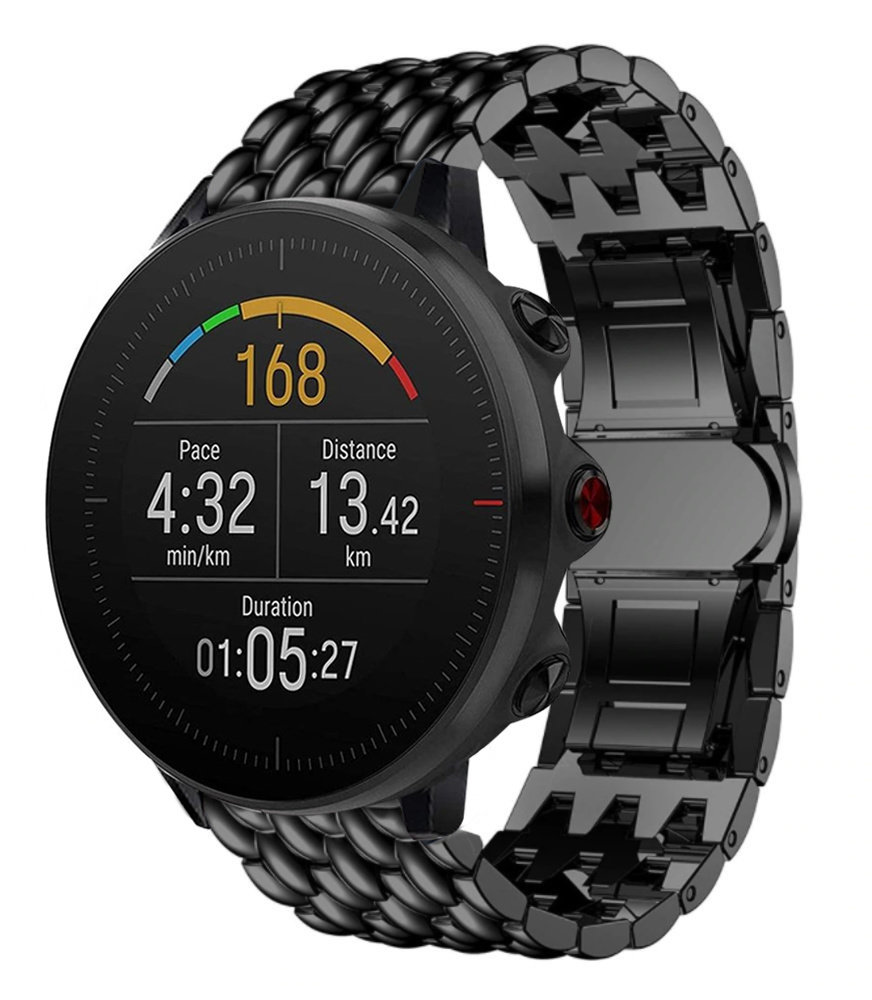 Strap-it® Strap-it Polar Vantage M Drachen Stahlarmband (Schwarz)