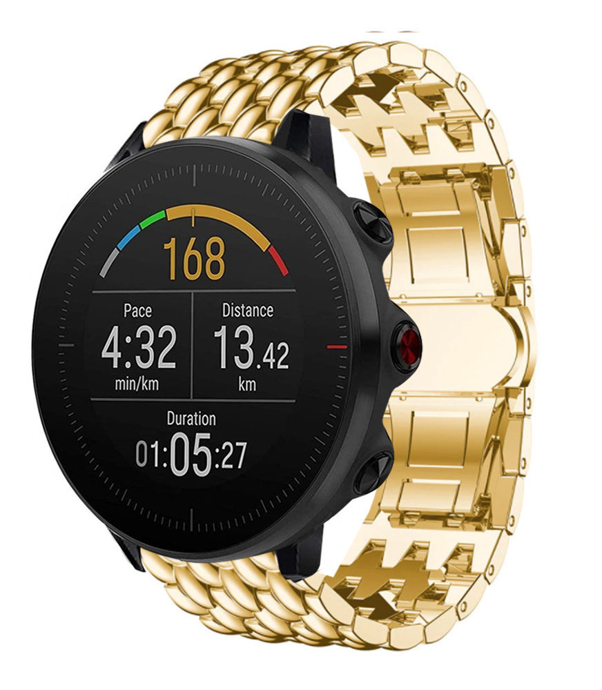 Strap-it® Strap-it Polar Vantage M Drachen Stahlarmband (Gold)
