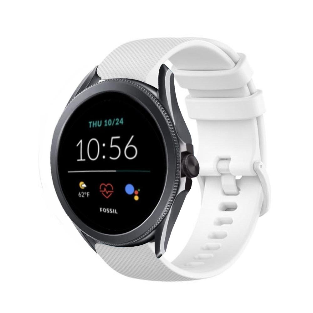 Strap-it® Strap-it Fossil Gen 5e 44mm Luxus-Silikonarmband (Weiß)