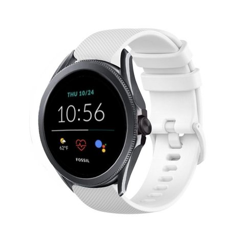 Strap-it® Strap-it Fossil Gen 5e 44mm Luxus-Silikonarmband (Weiß)