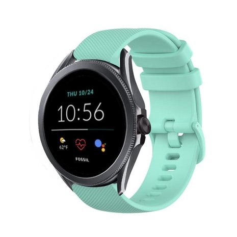 Strap-it® Strap-it Fossil Gen 5e 44mm Luxus-Silikonarmband (Aqua)