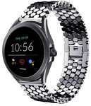 Strap-it® Strap-it Fossil Gen 5e 44mm Fischarmband aus Stahl (Schwarz)