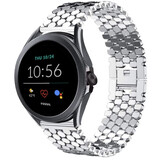 Strap-it® Fossil Gen 5e 44mm Fischband aus Stahl (Silber) Strap-it® Fossil Gen 5e 44mm Fischband aus Stahl (Silber)