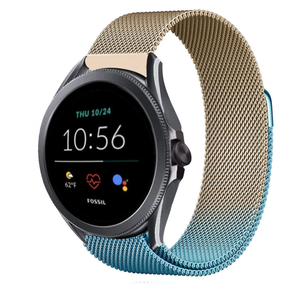 Strap-it® Strap-it Fossil Gen 5e 44mm Milanese Armband (Blau/Gold) Strap-it® Strap-it Fossil Gen 5e 44mm Milanese Armband (Blau/Gold)