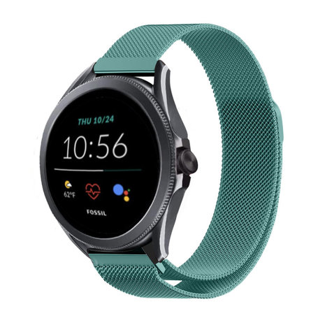 Strap-it® Strap-it Fossil Gen 5e 44mm Milanese Armband (Grün)