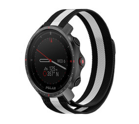 Strap-it® Polar Grit X Pro Milanese Armband (Schwarz/Weiß) Strap-it® Polar Grit X Pro Milanese Armband (Schwarz/Weiß)