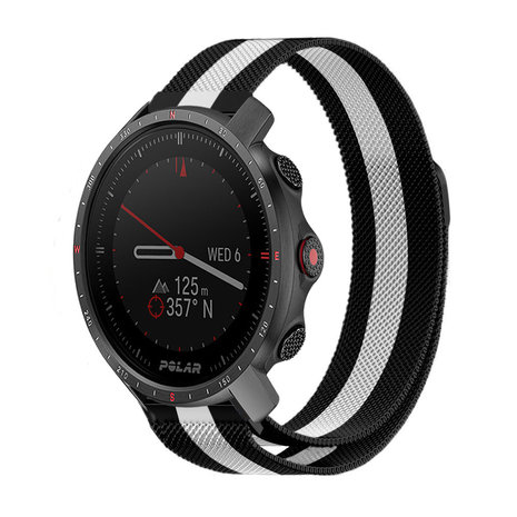 Strap-it® Strap-it Polar Grit X Pro Milanese Armband (Schwarz/Weiß)