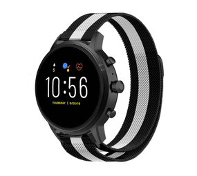 Strap-it® Fossil Gen 5 Milanese Armband (Schwarz/Weiß) Strap-it® Fossil Gen 5 Milanese Armband (Schwarz/Weiß)