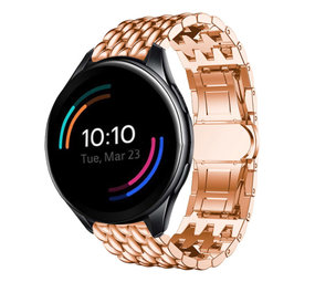 Strap-it® OnePlus Watch Drachen Stahlarmband (Roségold)