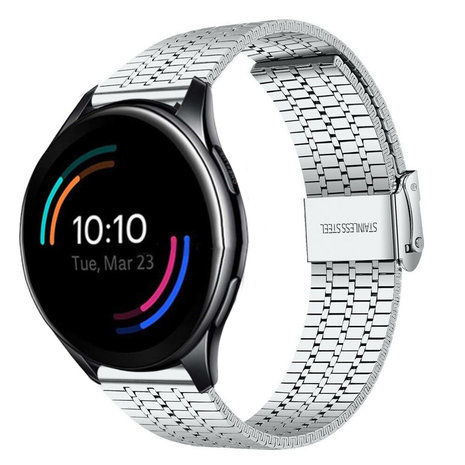 Strap-it® Strap-it OnePlus Watch Edelstahlarmband (Silber)