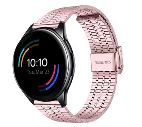 Strap-it® OnePlus Watch Edelstahlarmband (Rosa)