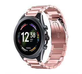 Strap-it® Fossil Gen 6 44mm Stahlarmband (Rosa)