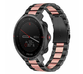 Strap-it® Polar Grit X Pro Stahlarmband (Schwarz/Rosa) Strap-it® Polar Grit X Pro Stahlarmband (Schwarz/Rosa)