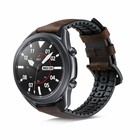 Strap-it® Strap-it Samsung Galaxy Watch 3 45mm Silikon-Lederarmband (Braun)