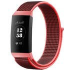 Strap-it® Strap-it Fitbit Charge 4 Nylonarmband (Schwarz/Rot)