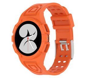 Strap-it® Samsung Galaxy Watch 4 40mm Silikonarmband mit Rahmen (Orange) Strap-it® Samsung Galaxy Watch 4 40mm Silikonarmband mit Rahmen (Orange)
